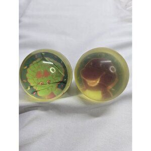 Vintage 2000 Lyons Partnership Barney And Baby Bop Rubber Ball Lot Of 2